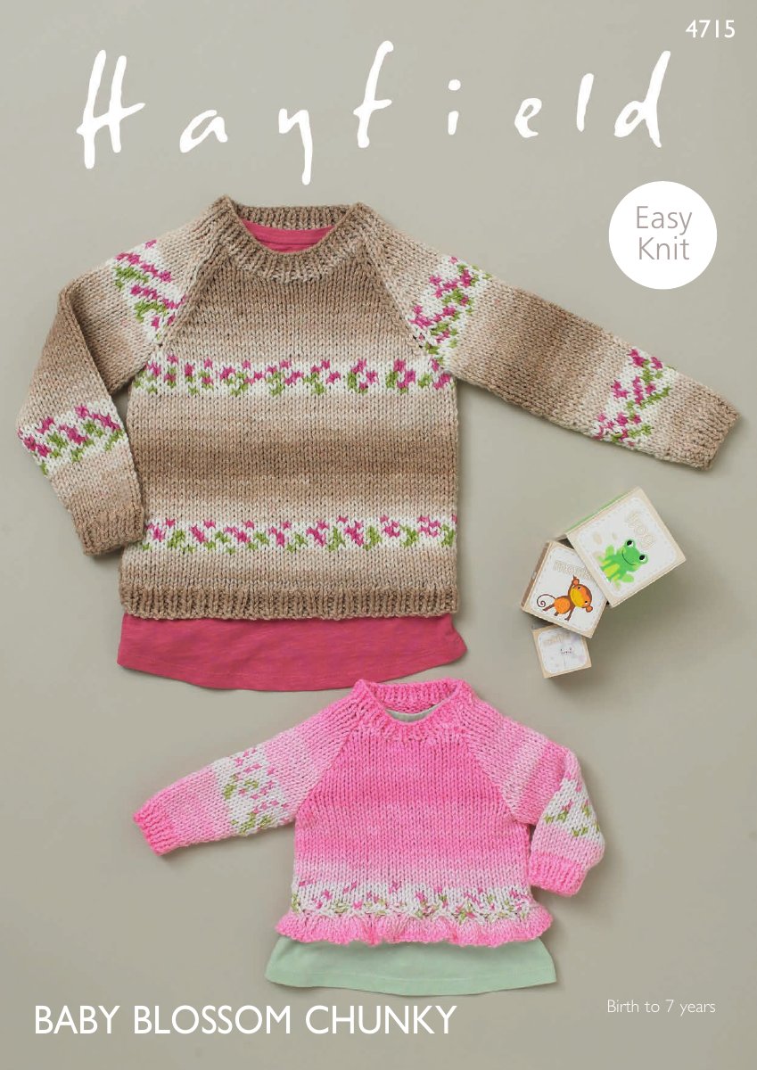 Hayfield 4715 Sweaters in Baby Blossom Chunky pattern cover