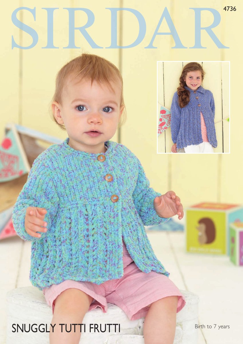 Sirdar 4736 Baby's & Child's Cardigan in Snuggly Tutti Frutti pattern cover
