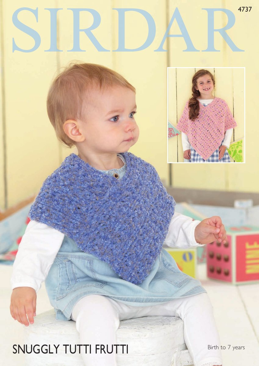 Sirdar 4737 Ponchos in Snuggly Tutti Frutti pattern cover
