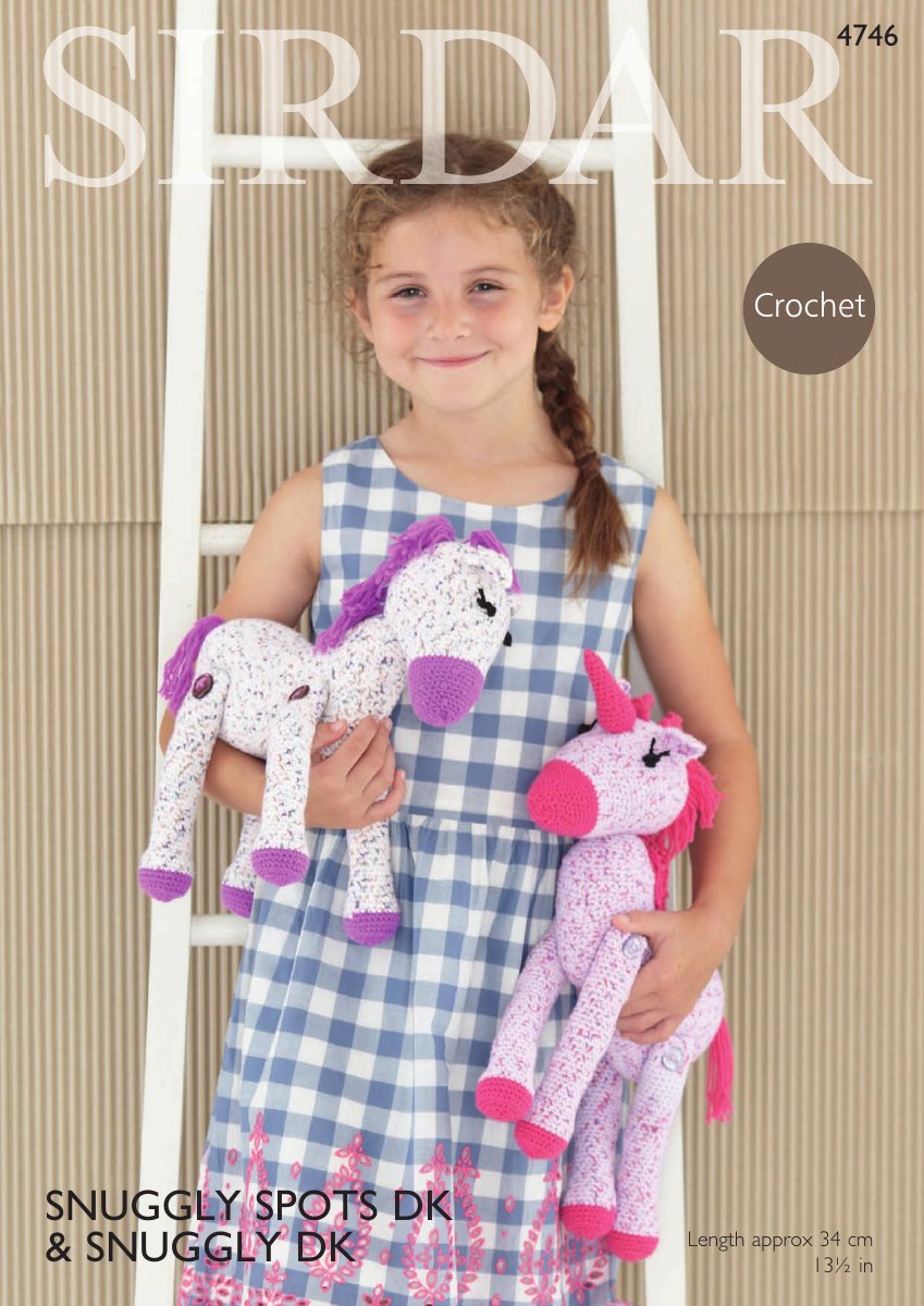 Sirdar 4746 Horse & Unicorn Toys in Snuggly Spots DK pattern cover