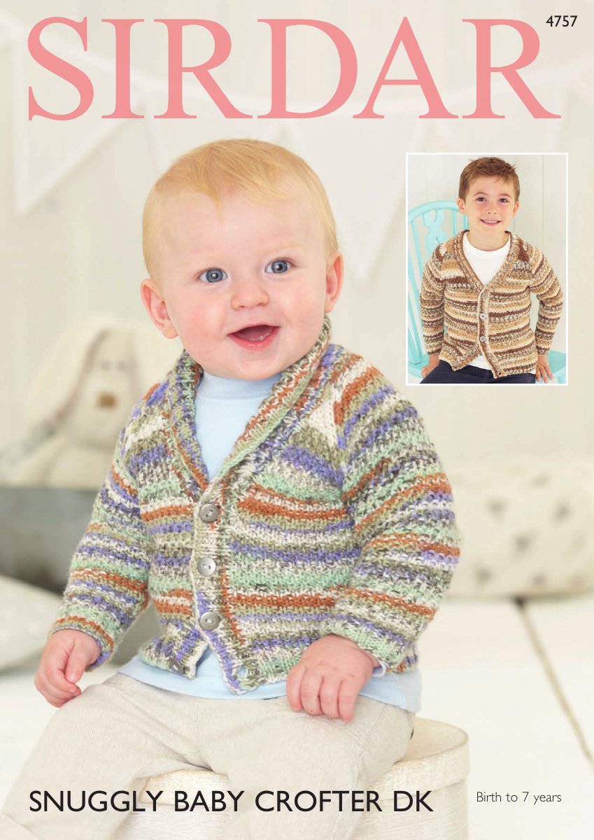 Sirdar 4757 Baby's & Child's Cardigan in Snuggly Baby Crofter DK pattern cover