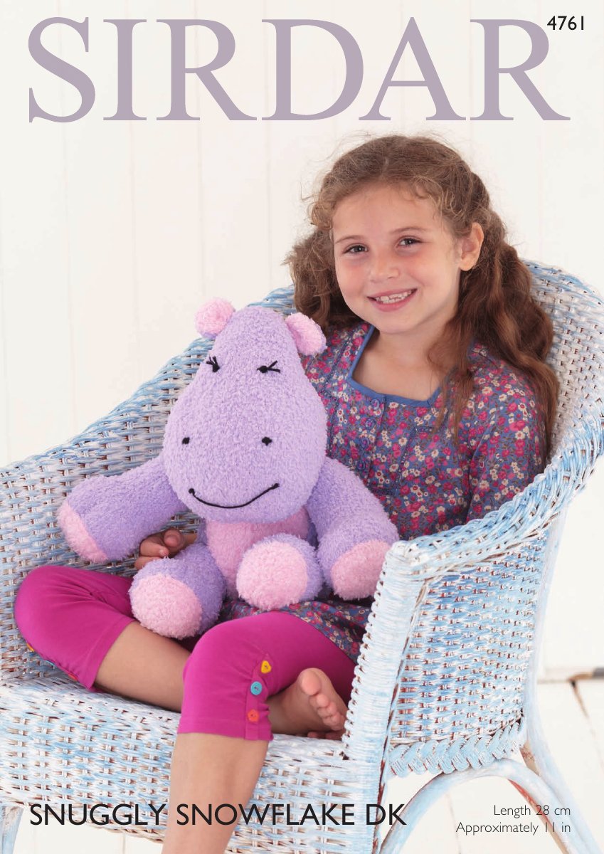 Sirdar 4761 Hippopotamus Toy in Snuggly Snowflake DK pattern cover