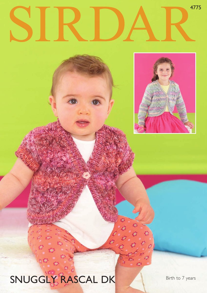 Sirdar 4775 Boleros in Snuggly Rascal DK pattern cover
