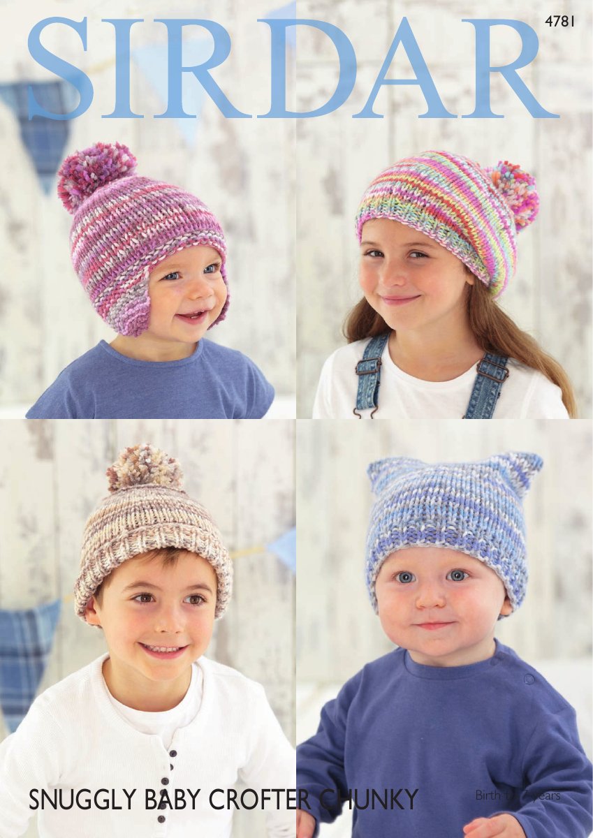 Sirdar 4781 Hats in Snuggly Baby Crofter Chunky pattern cover
