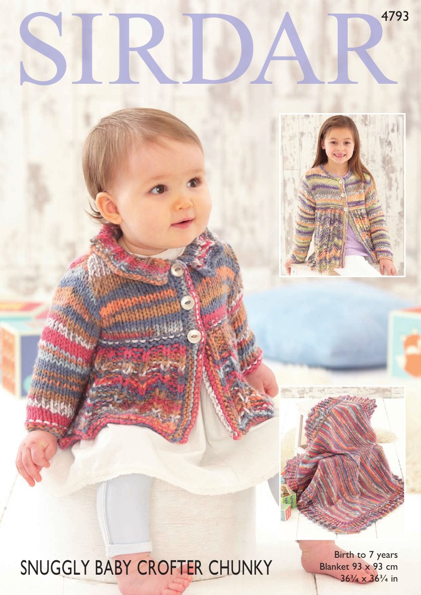 Sirdar 4793 Baby Girl's & Girls Coat & Blanket in Snuggly Baby Crofter Chunky pattern cover
