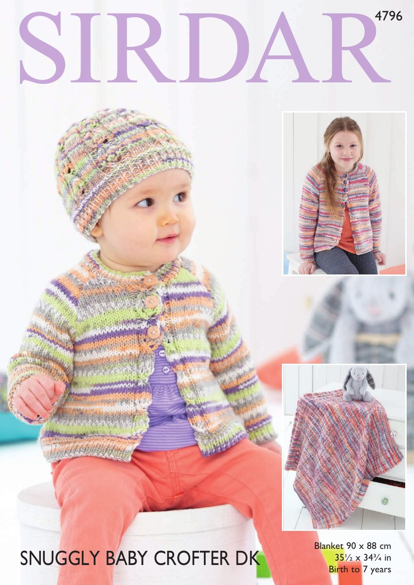 Sirdar 4796 Baby's & Child's Cardigan in Snuggly Baby Crofter DK pattern cover