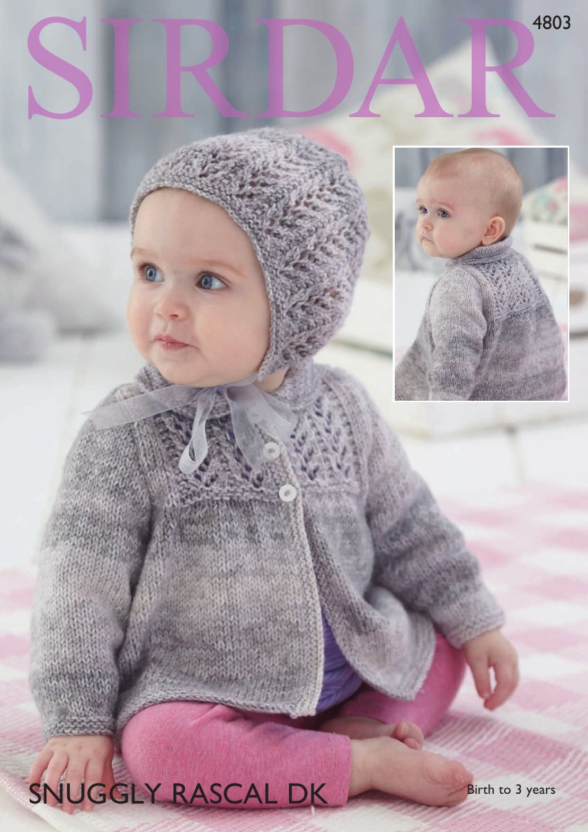 Sirdar 4803 Jacket & Bonnet in Snuggly Rascal DK pattern cover