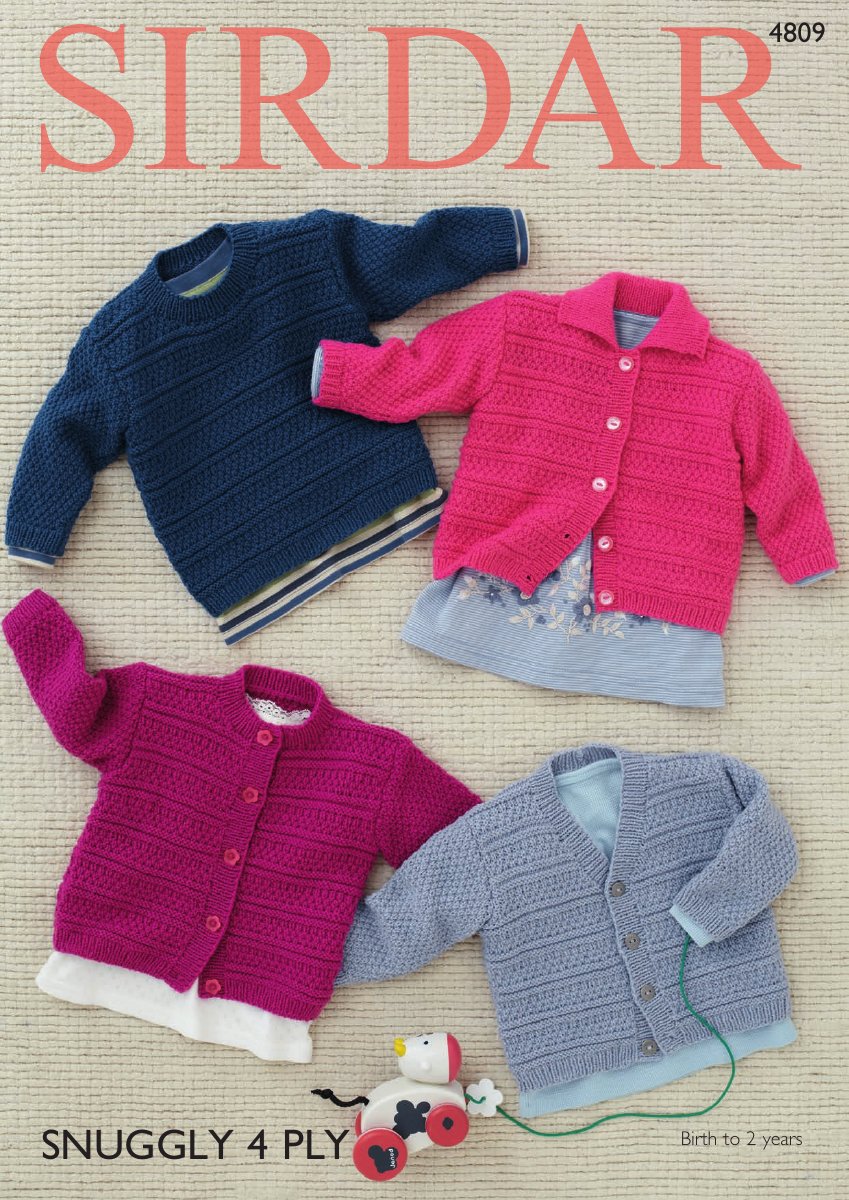 Sirdar 4809 Baby's & Child's Cardigan in Snuggly 4 Ply pattern cover