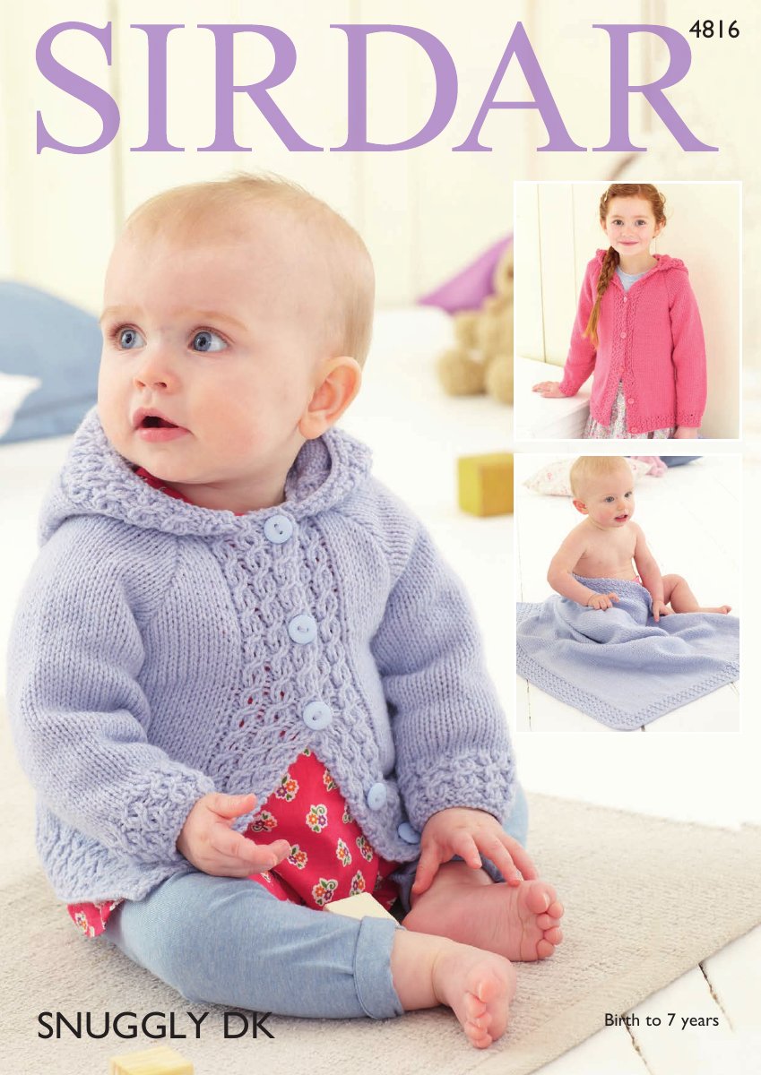 Sirdar 4816 Baby Girl's and Girl's Jacket & Blanket in Snuggly DK pattern cover