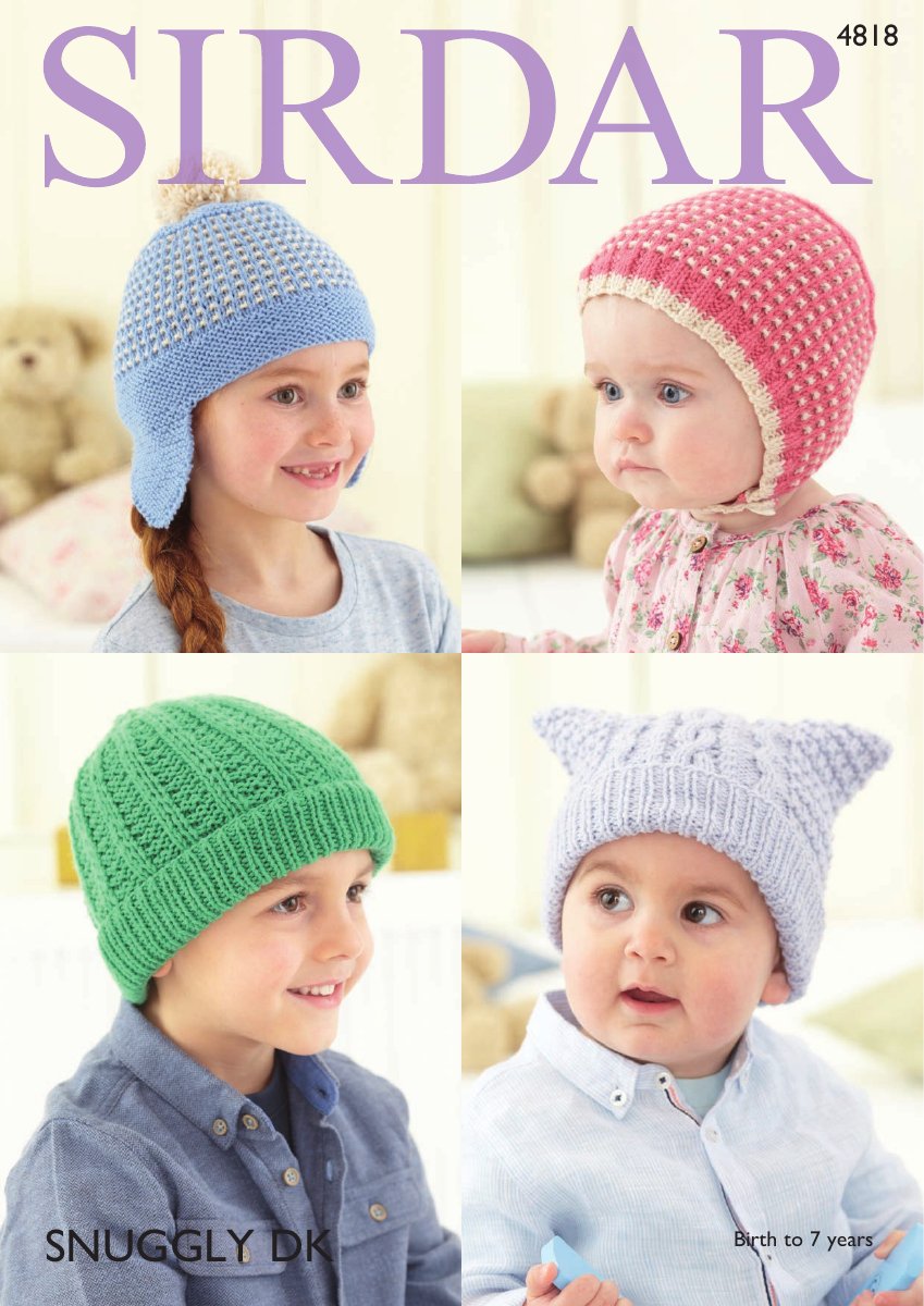 Sirdar 4818 Hats in Snuggly DK pattern cover