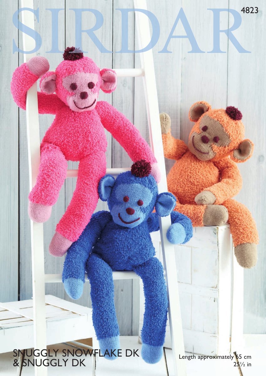 Sirdar 4823 Monkey Toy in Snuggly Snowflake DK pattern cover