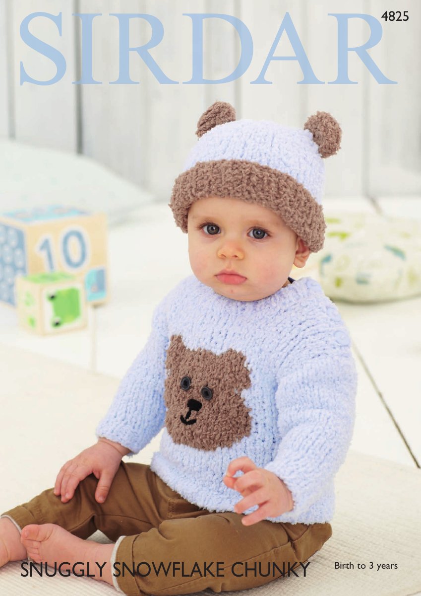 Sirdar 4825 Baby's & Child's Sweater and Hat in Snuggly Snowflake Chunky pattern cover