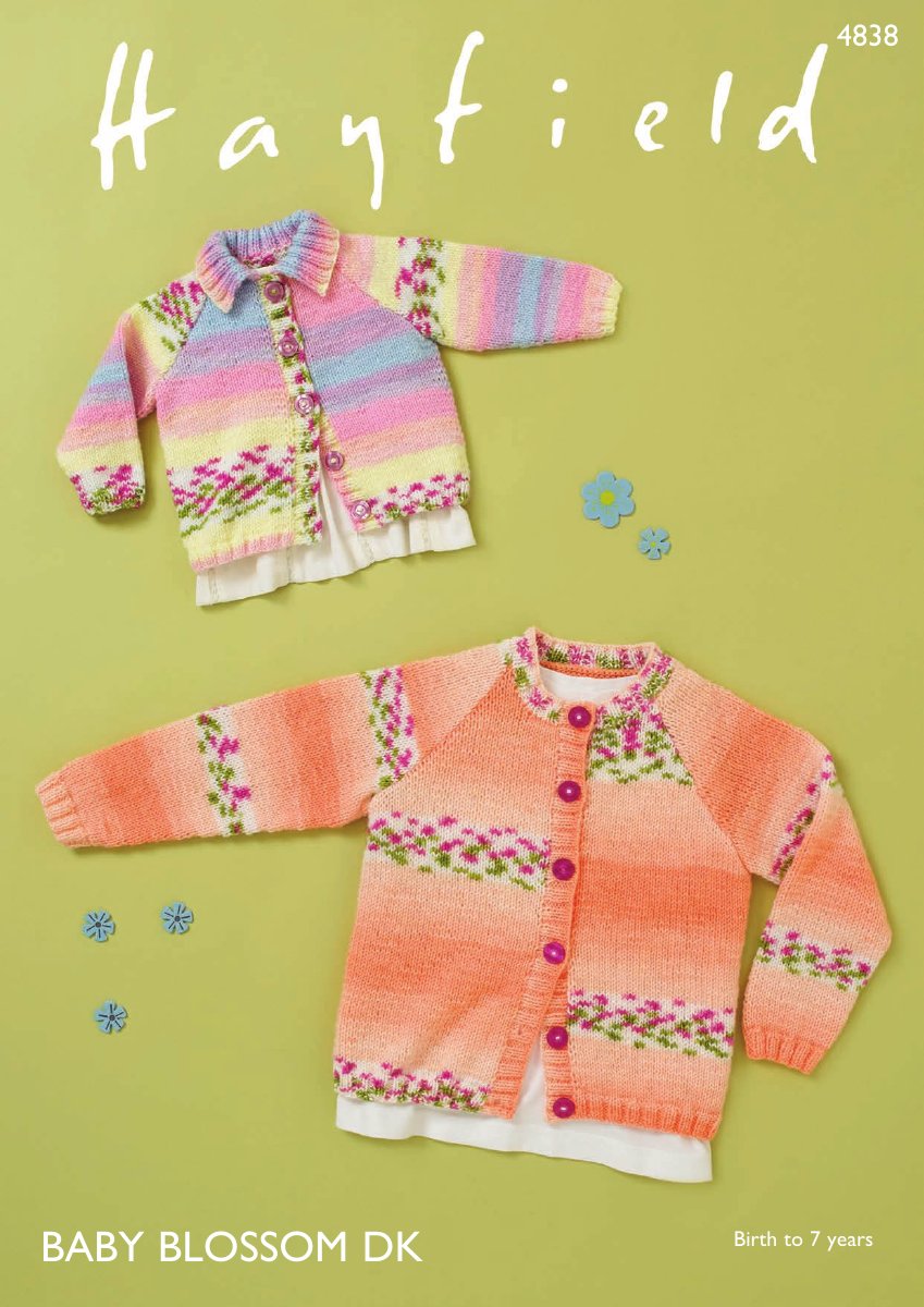 Hayfield 4838 Cardigans in Baby Blossom DK pattern cover