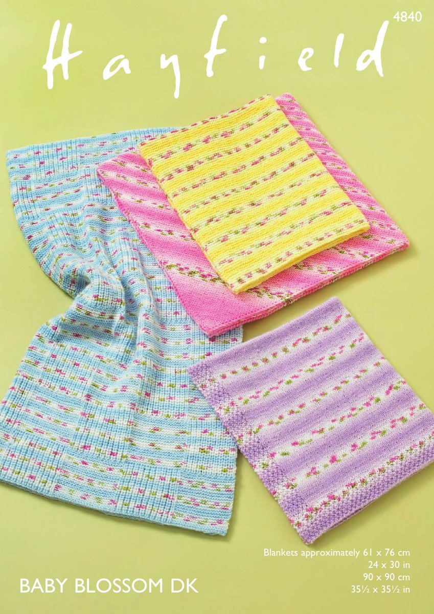 Hayfield 4840 Blankets in Baby Blossom DK pattern cover