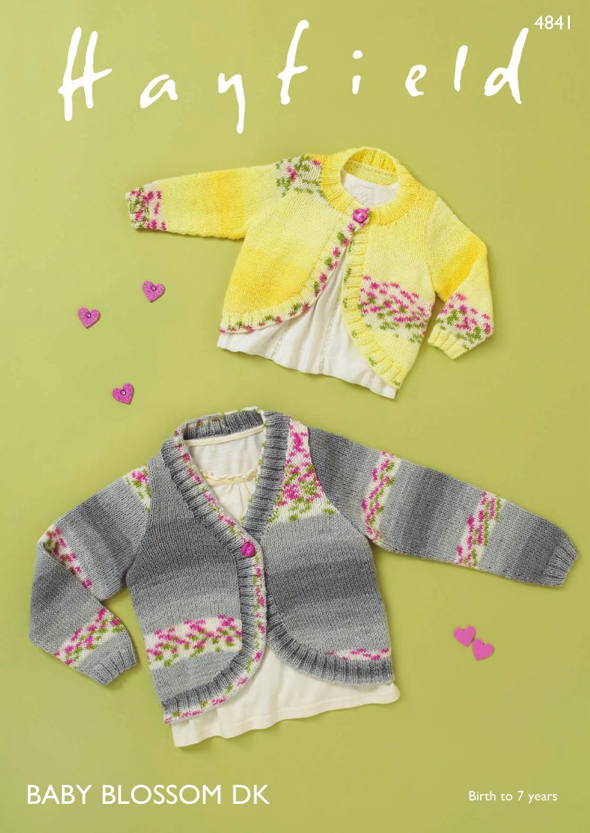 Hayfield 4841 Cardigans in Baby Blossom DK pattern cover