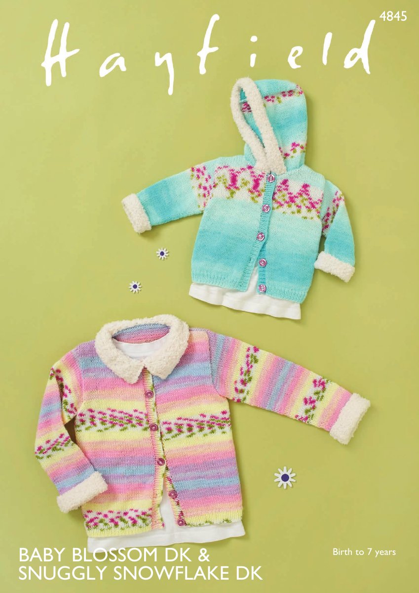 Hayfield 4845 Jackets in Baby Blossom DK pattern cover