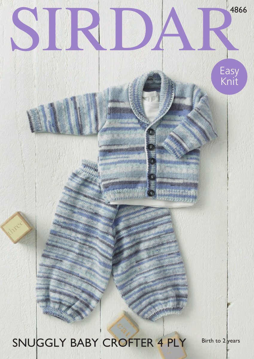 Sirdar 4866 Jacket & Trousers in Snuggly Baby Crofter 4 Ply pattern cover