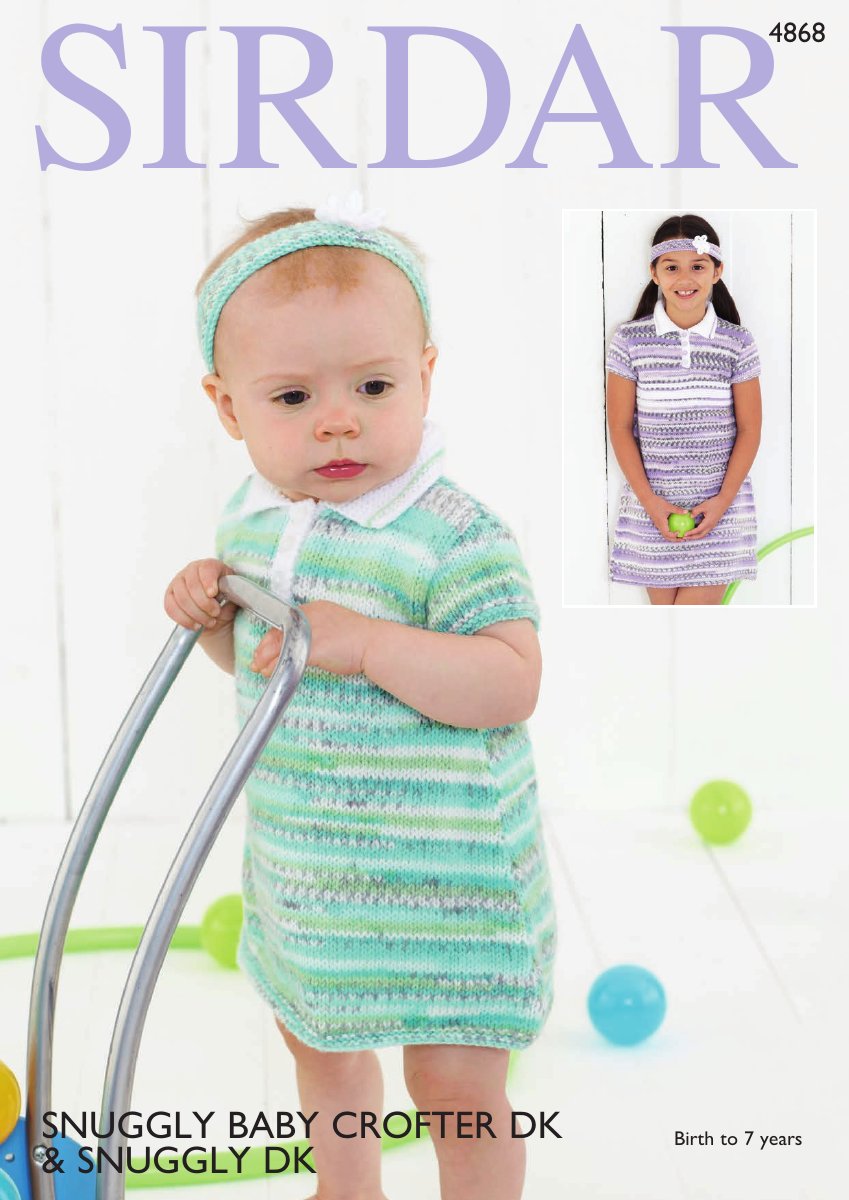 Sirdar 4868 Dresses and Headbands in Snuggly Baby Crofter DK pattern cover