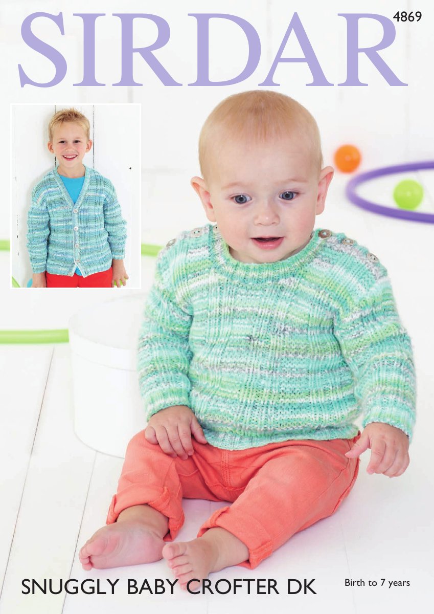 Sirdar 4869 Sweater and Cardigan in Snuggly Baby Crofter DK pattern cover