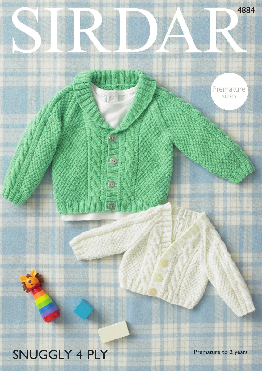 Sirdar 4884 Baby Boy's Raglan Cardigans in Snuggly 4 Ply pattern cover