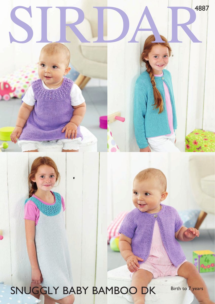 Sirdar 4887 Cardigans and Dresses in Snuggly Baby Bamboo DK pattern cover