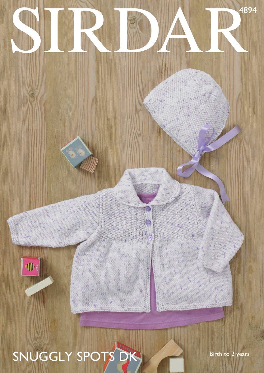 Sirdar 4894 Baby Girl's Jacket and Bonnet in Snuggly Spots DK pattern cover