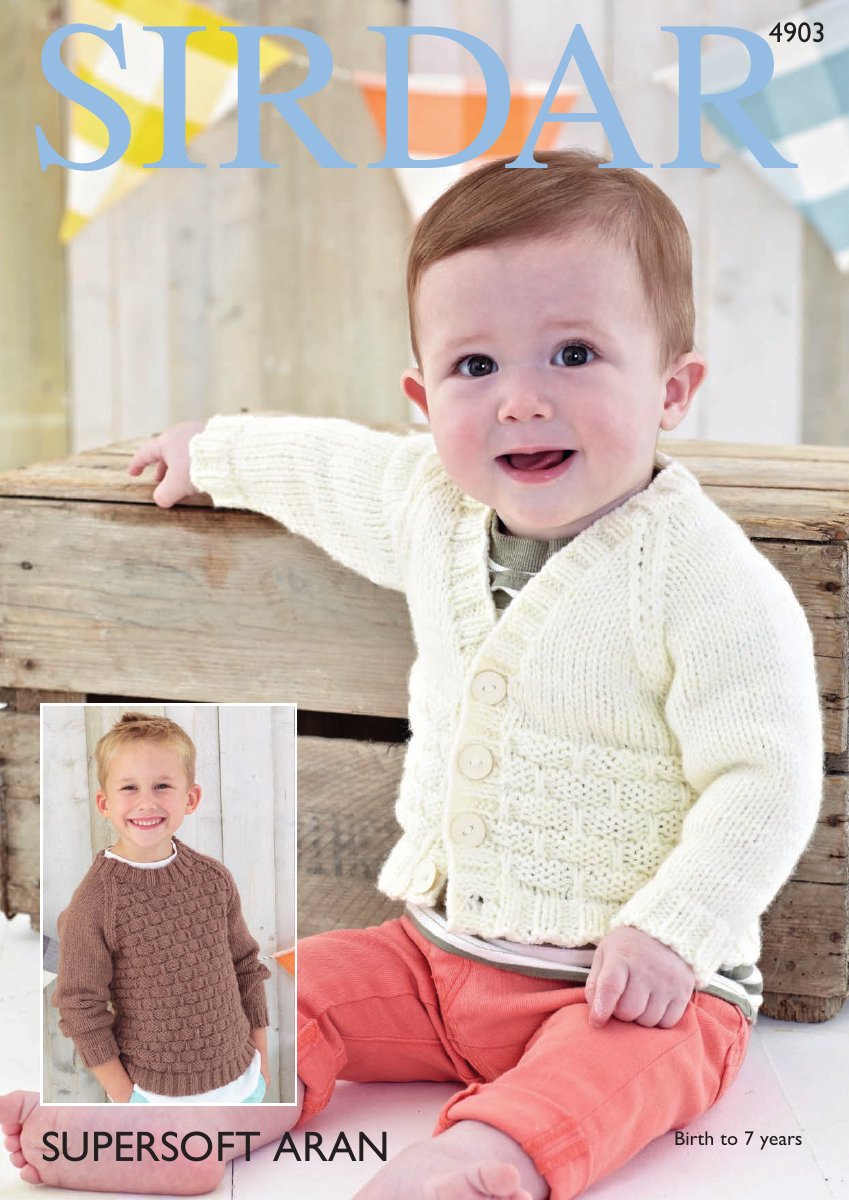 Sirdar 4903 Boys Cardigan and Sweater in Supersoft Aran pattern cover