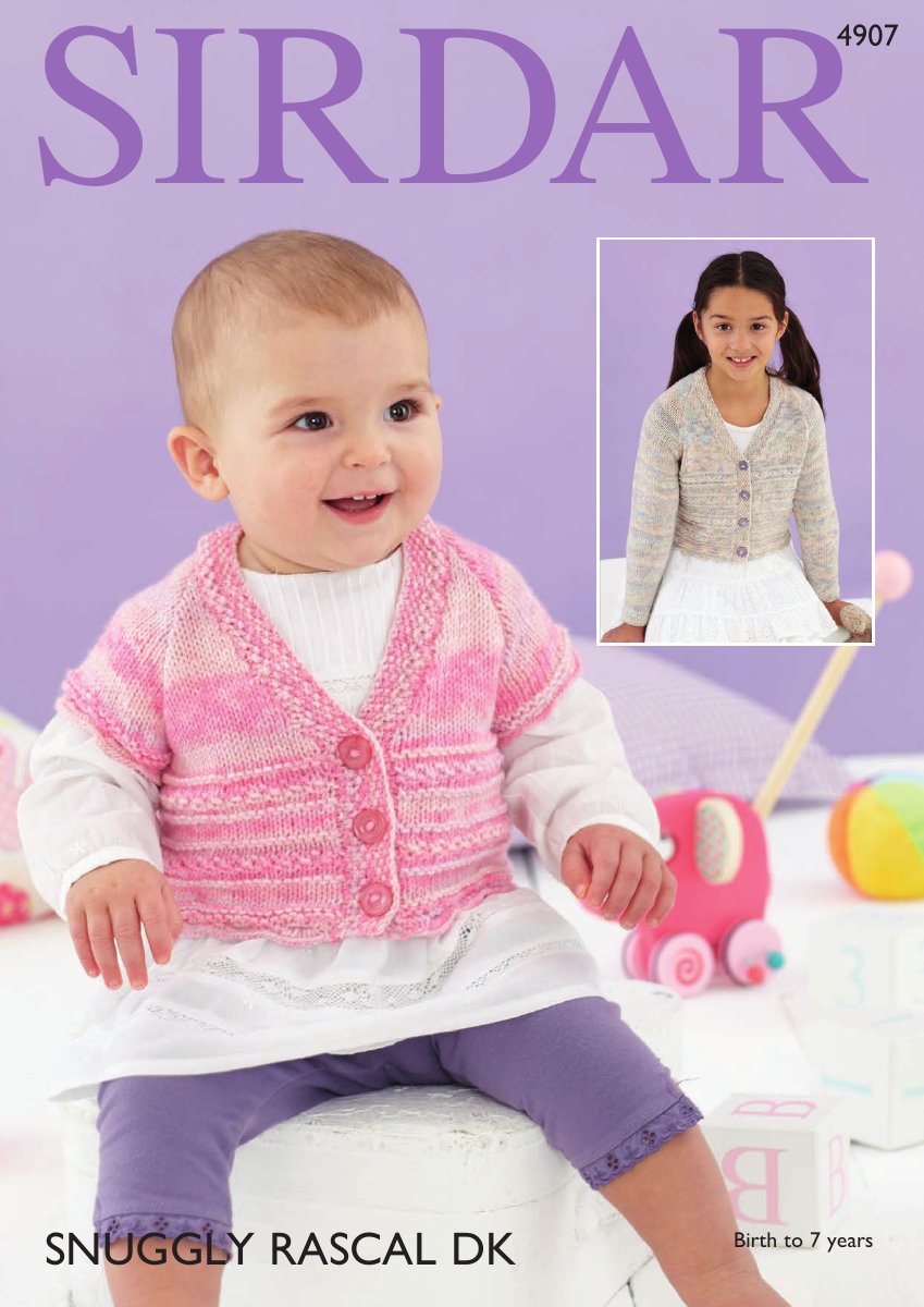 Sirdar 4907 Cardigans in Snuggly Rascal DK pattern cover