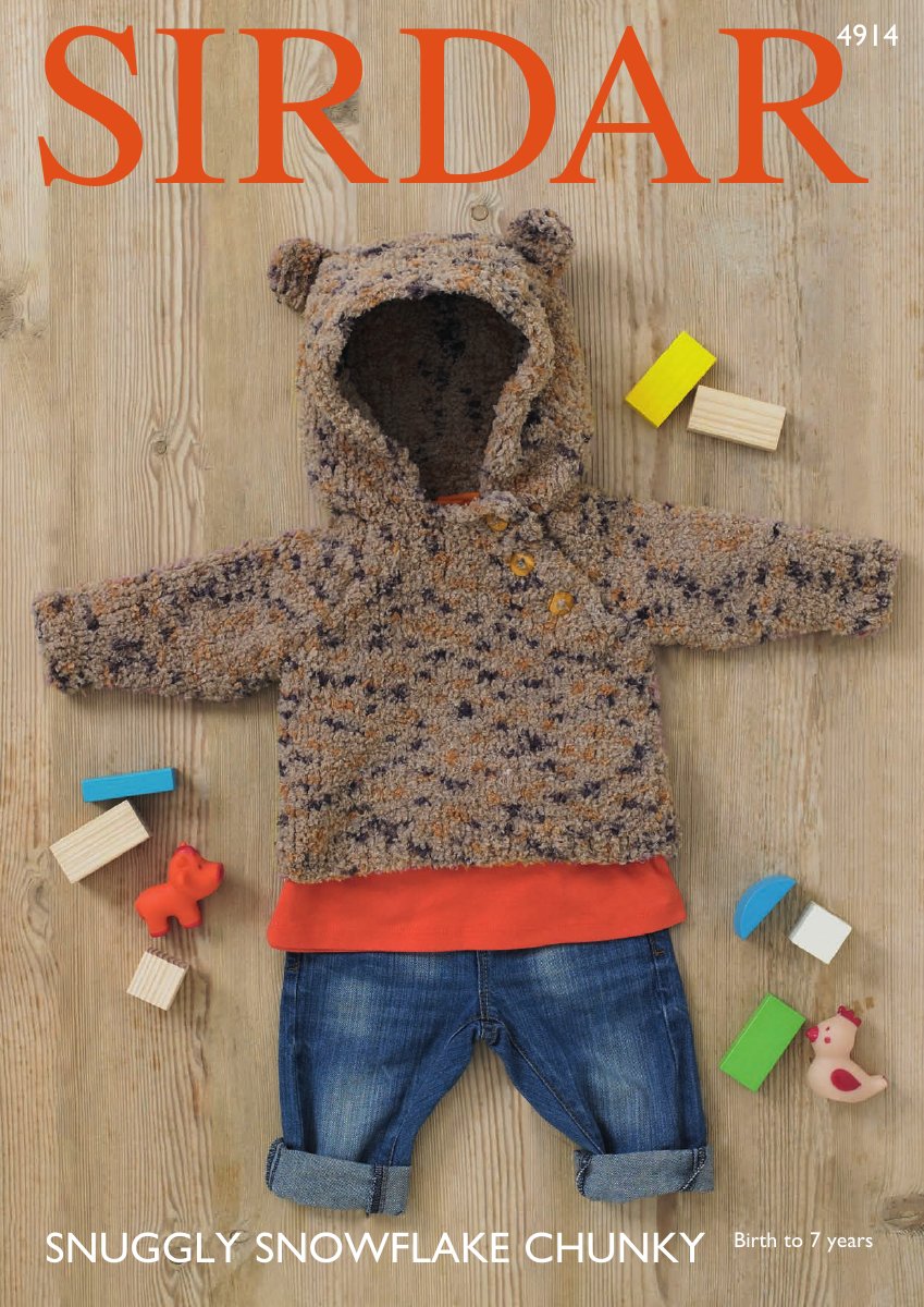 Sirdar 4914 Hoodie in Snuggly Snowflake Chunky pattern cover