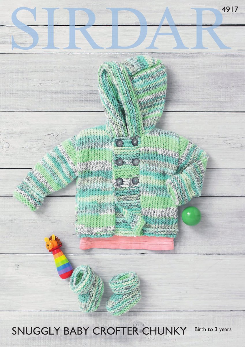Sirdar 4917 Jacket and Bootees in Snuggly Baby Crofter Chunky pattern cover