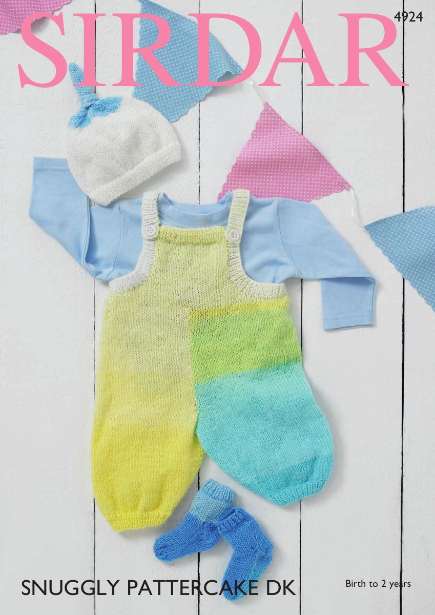Sirdar 4924 Dungarees, Hat & Socks in Snuggly Pattercake DK pattern cover