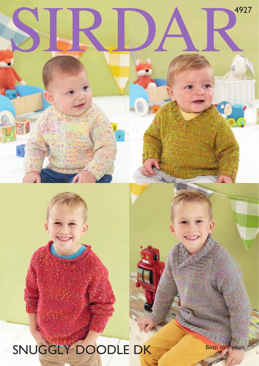 Sirdar 4927 16 18 20 22 24 26 in Snuggly Doodle DK pattern cover