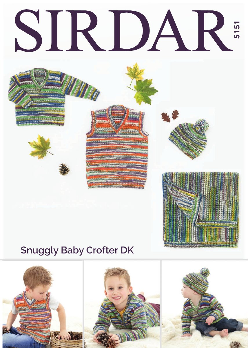 Sirdar 5151 16 18 20 22 24 26 in Snuggly Baby Crofter DK pattern cover