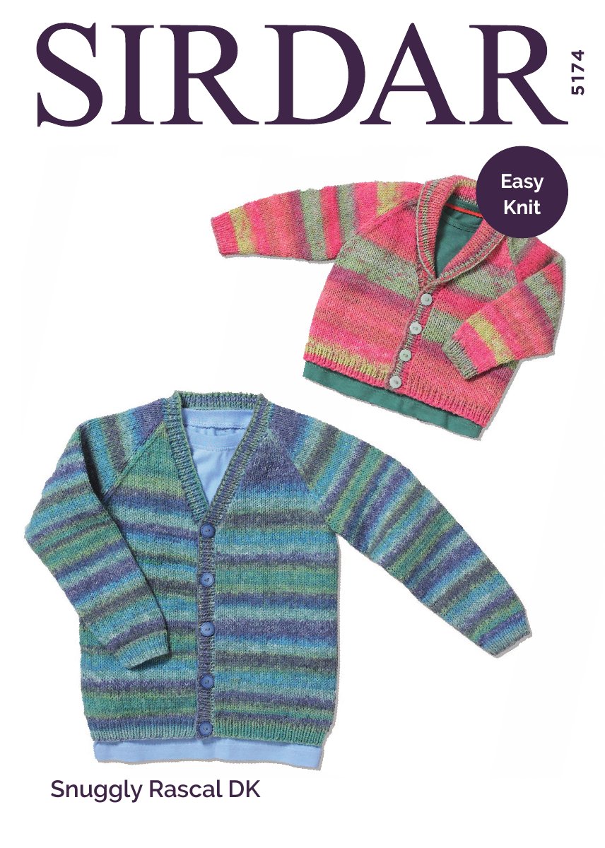 Sirdar 5174 Baby Boy's and Boy's Cardigans in Snuggly Rascal DK pattern cover