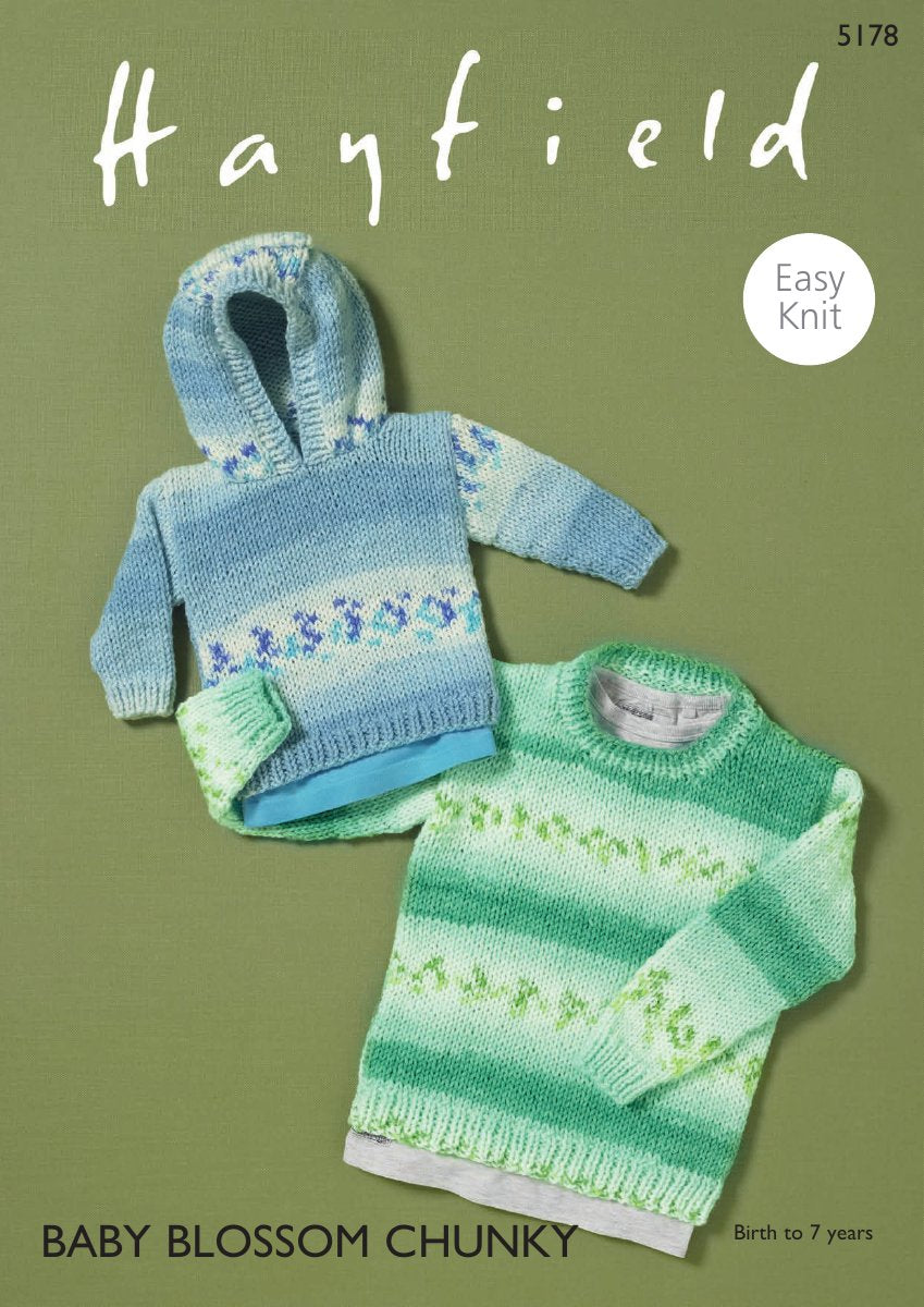 Hayfield 5178 Sweaters in Baby Blossom Chunky pattern cover