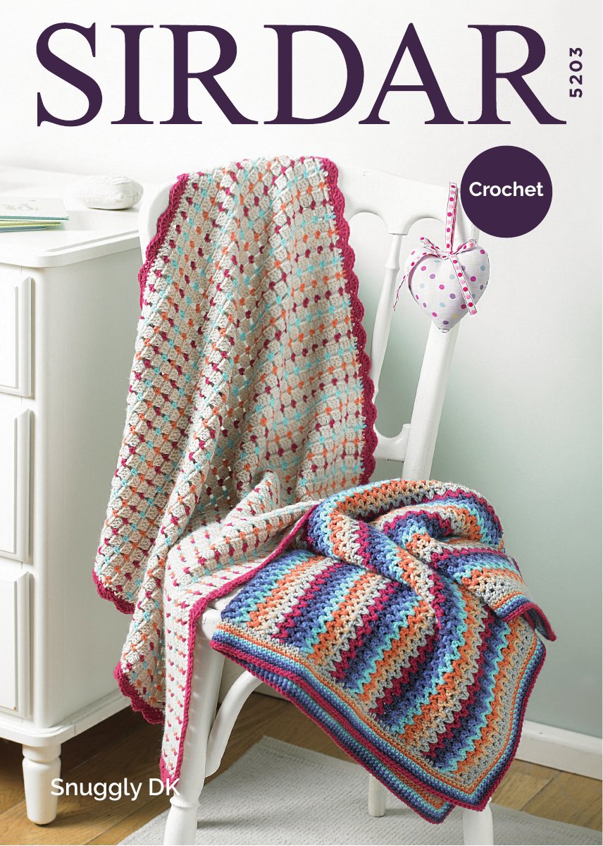 Sirdar 5203 Blankets in Snuggly DK pattern cover