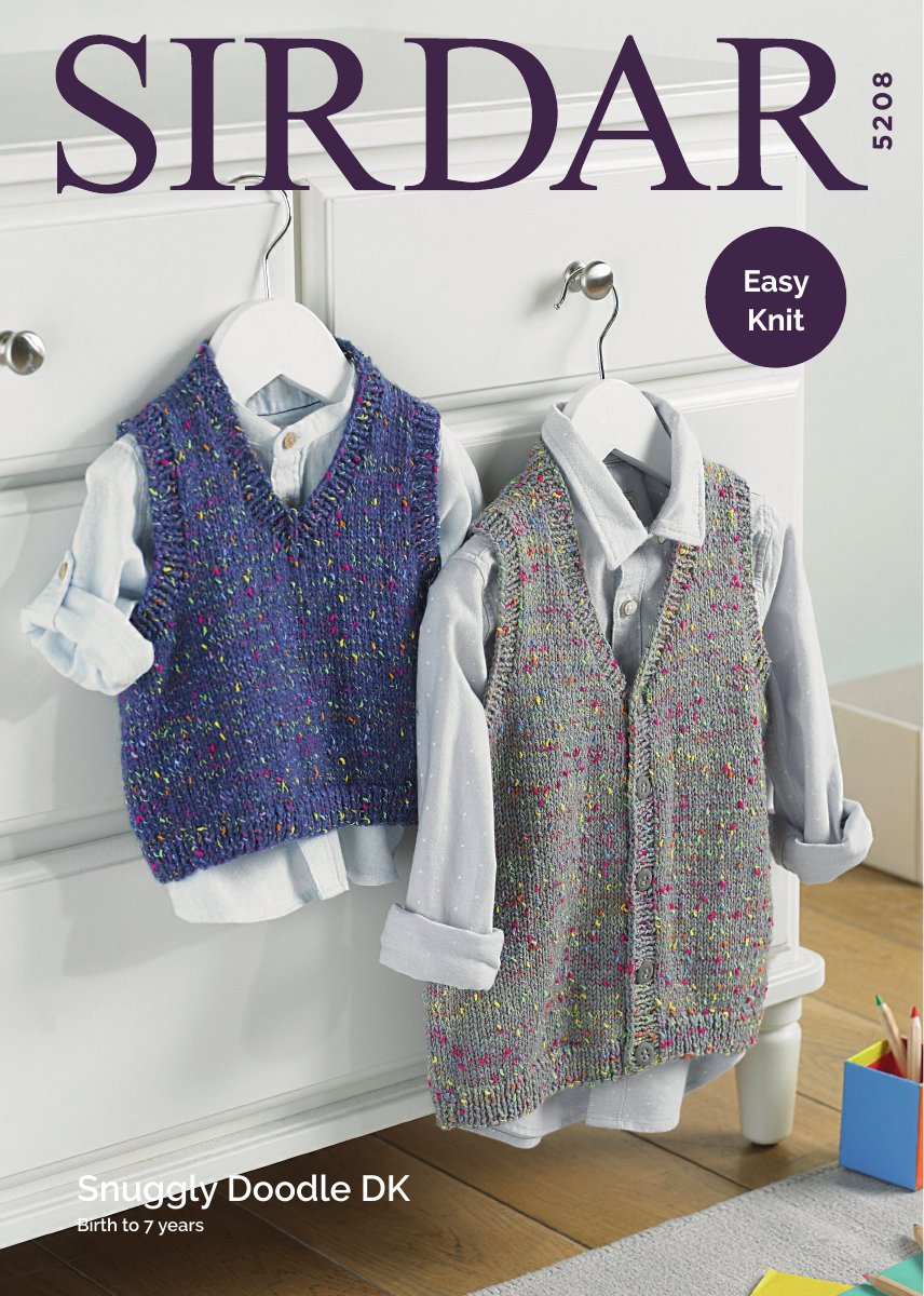 Sirdar 5208 Baby's & Child's Waistcoat in Snuggly Doodle DK pattern cover