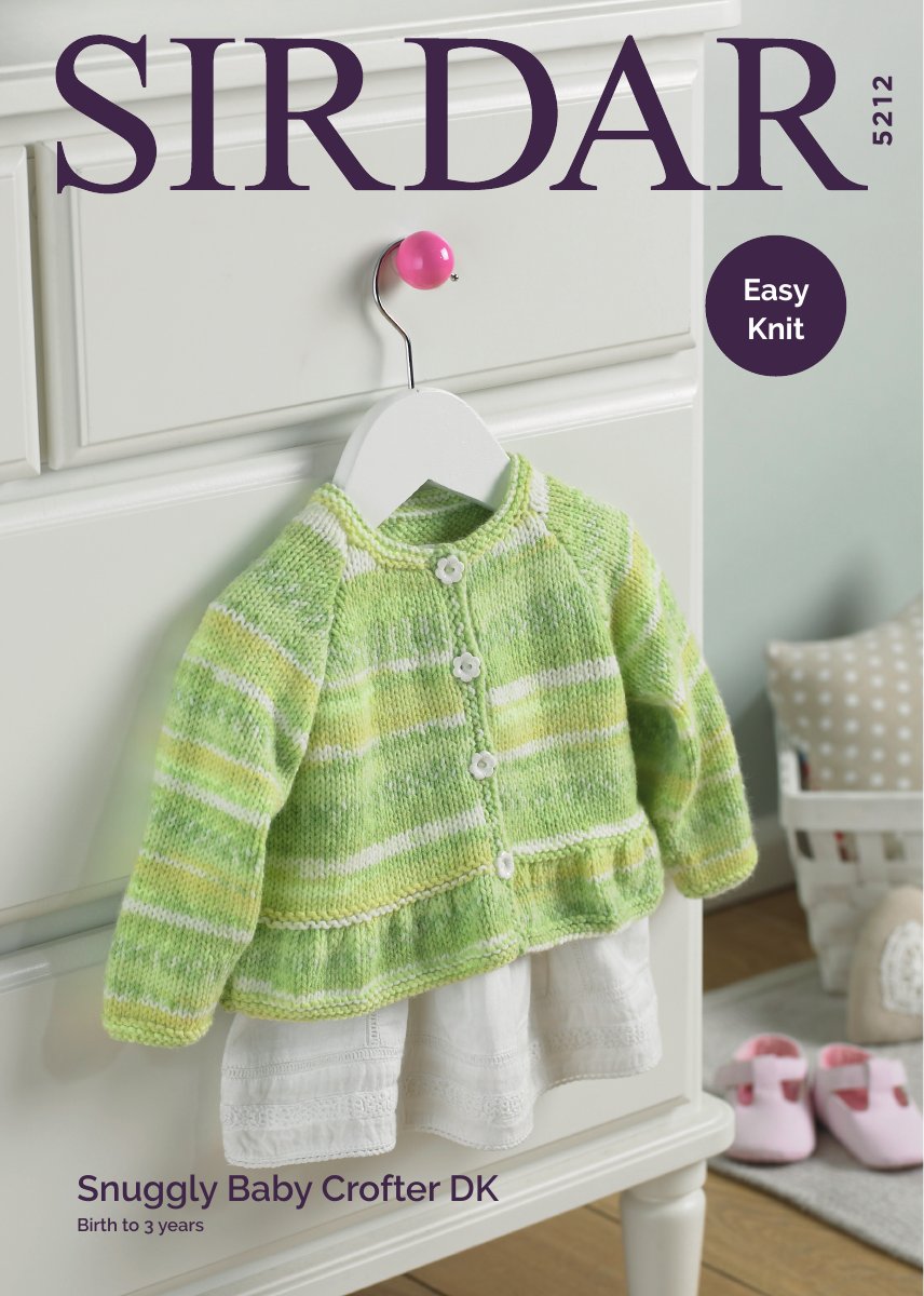 Sirdar 5212 Baby Girl's Cardigan with Peplum in Snuggly Baby Crofter DK pattern cover