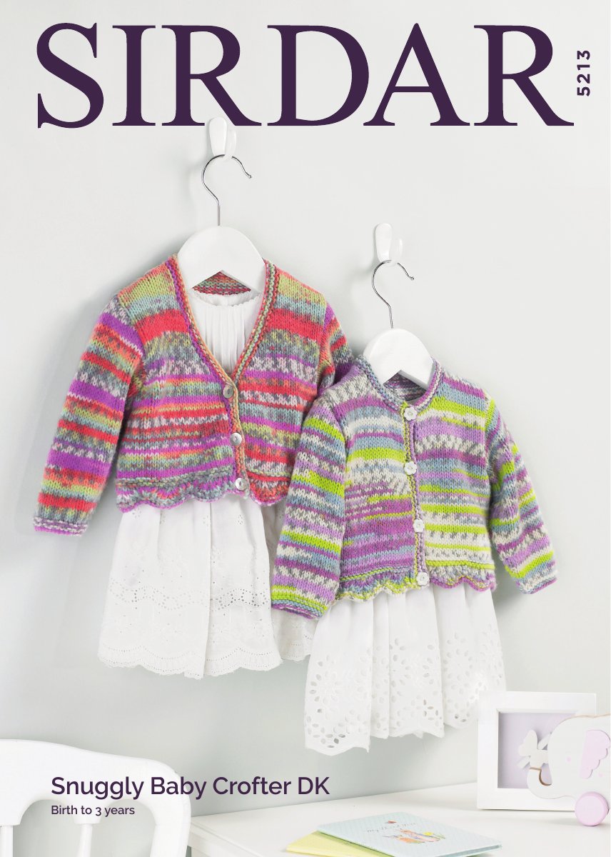 Sirdar 5213 Baby Girl's Cardigans in Snuggly Baby Crofter DK pattern cover