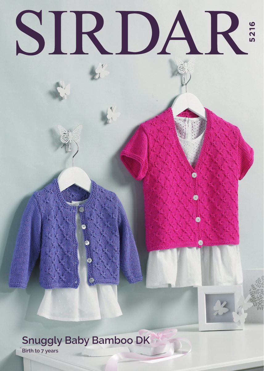 Sirdar 5216 Baby's & Child's Cardigan in Snuggly Baby Bamboo DK pattern cover