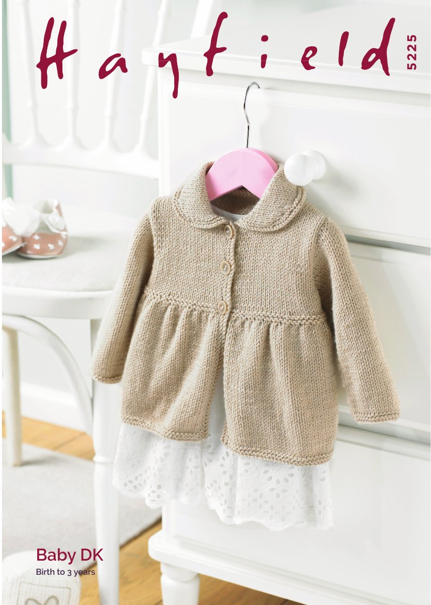 Hayfield 5225 Coat in Baby DK pattern cover