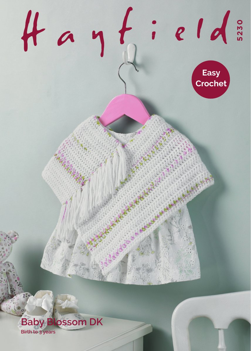 Hayfield 5230 Poncho in Baby Blossom DK pattern cover