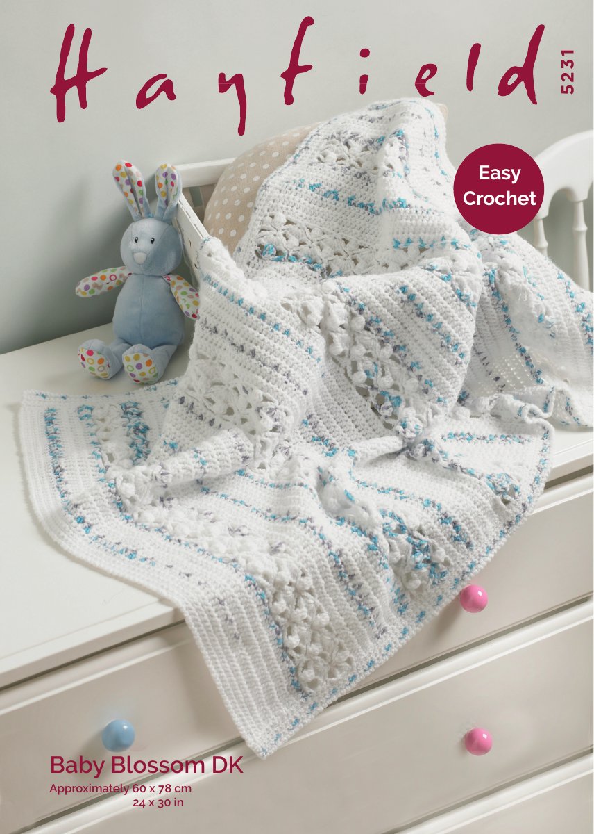 Hayfield 5231 Blanket in Baby Blossom DK pattern cover