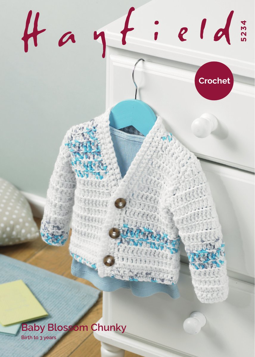 Hayfield 5234 Boy's Cardigan in Baby Blossom Chunky pattern cover