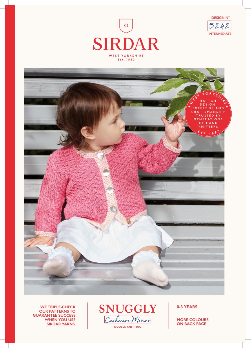 Sirdar 5242 Baby's & Child's Cardigan in Snuggly Cashmere Merino DK pattern cover