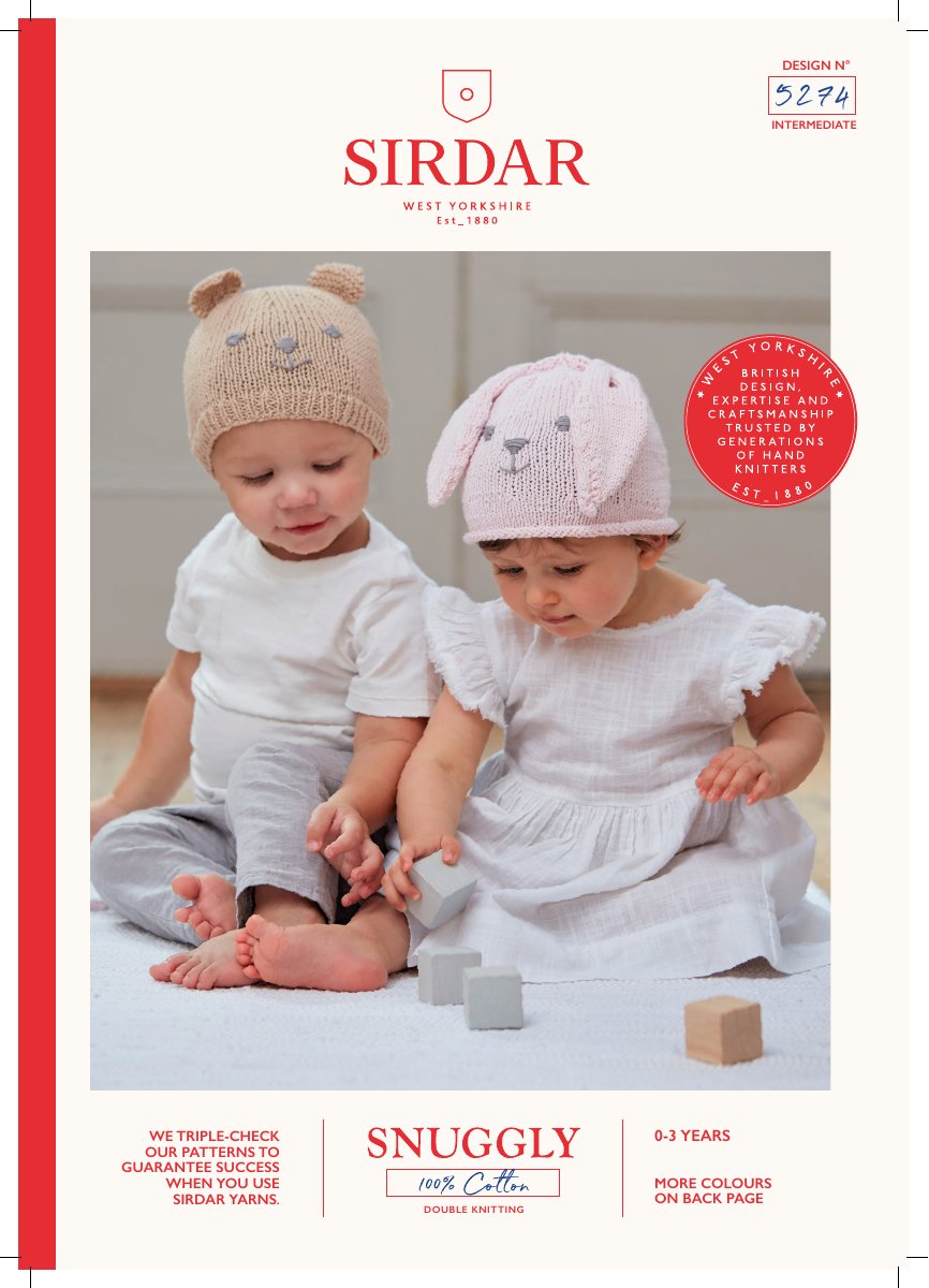Sirdar 5274 Baby's & Child's Hat in Snuggly 100% Cotton DK pattern cover