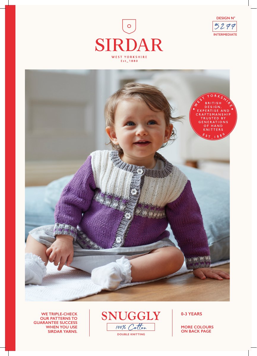 Sirdar 5277 Baby's & Child's Cardigan in Snuggly 100% Cotton DK pattern cover