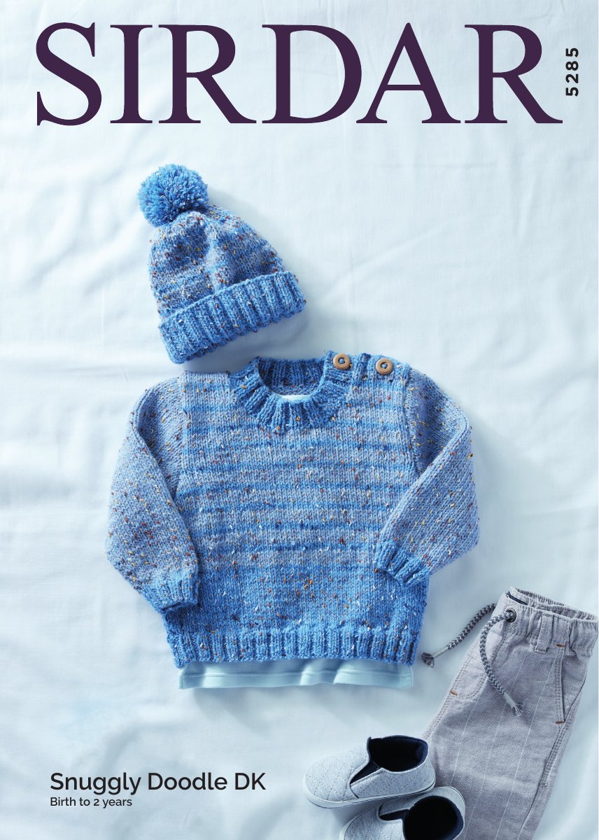Sirdar 5285 Sweater and Hat in Snuggly Doodle DK pattern cover