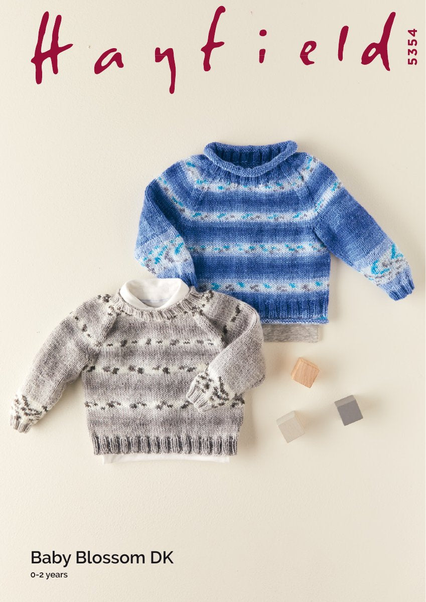 Hayfield 5354 Sweaters in Baby Blossom DK pattern cover
