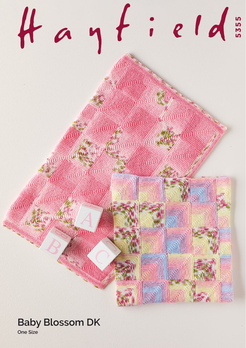 Hayfield 5355 Blankets in Baby Blossom DK pattern cover